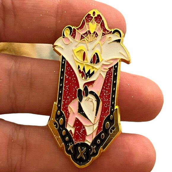 Hazbin Hotel Angel Dust Glitter Frame Enamel Pin - Picture 1 of 7